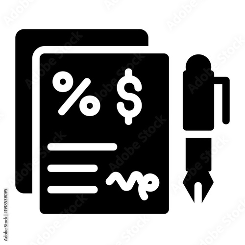 Loan agreement paper Solid icon