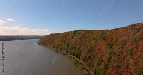 Hudson River Edge in Poughkeepsie During Autumn