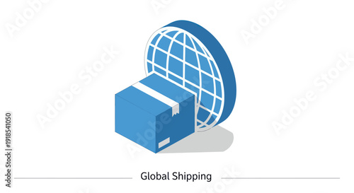 Global Shipping and Logistics Concept with Parcel and Globe.