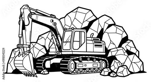 Heavy Duty Excavator Digging Machine Construction Equipment.