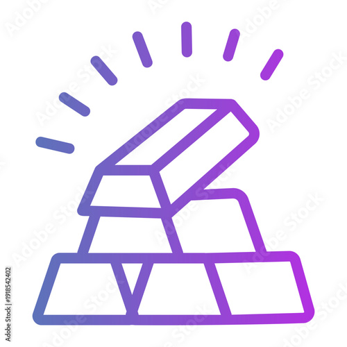 Gold Line Gradient Icon