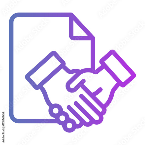 Handshake Line Gradient Icon