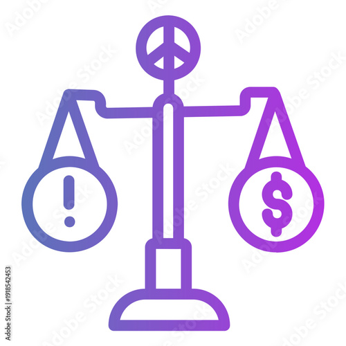 Risk reward balance Line Gradient Icon