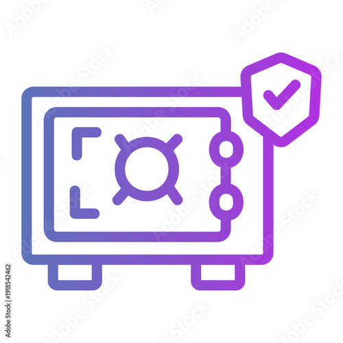 Safe bank Line Gradient Icon
