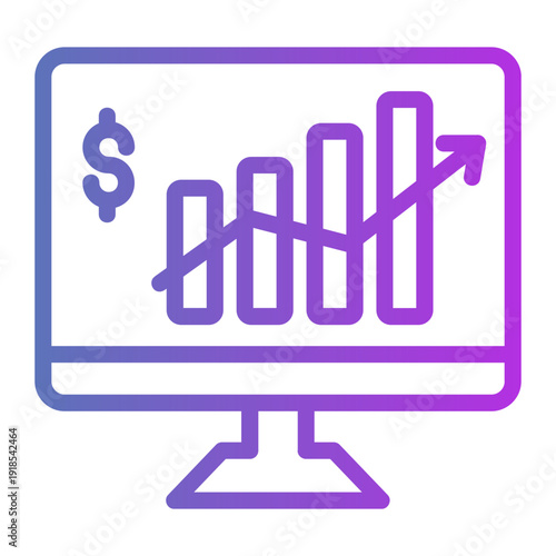 Stock market chart Line Gradient Icon