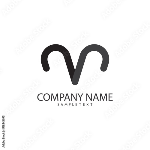 Bull horn and buffalo logo and symbols template icons app