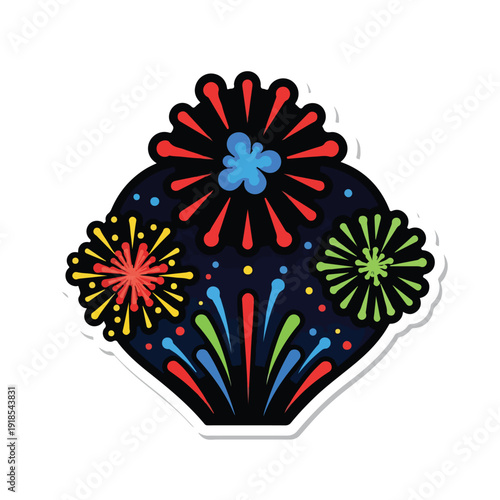 Colorful abstract design with explosive patterns