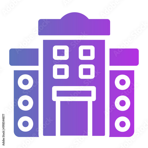 Apartment building Line Gradient Icon