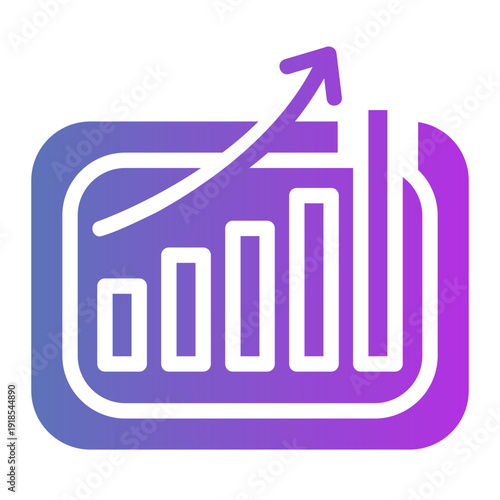 Bar chart dollar Line Gradient Icon