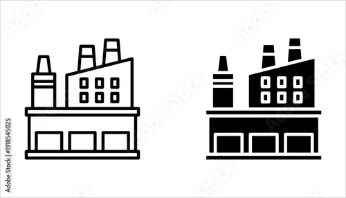 factory icon set, vector illustration on white background.