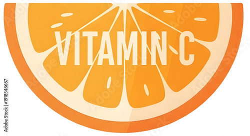 Vitamin C supplement icon featuring a stylized orange slice illustration
