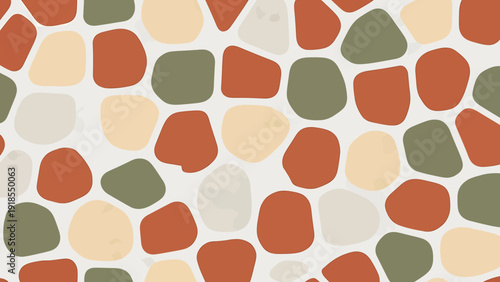 Abstract Organic Shapes Pattern - Terracotta, Sage Green, Cream