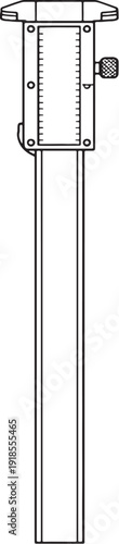 Vernier Caliper Line Art Rear View