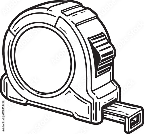 Tape Measure Line Art Icon