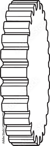 Spur Gear Line Art Side View