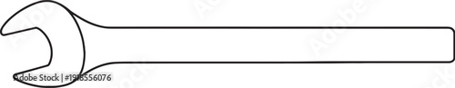 Open End Wrench Line Art Illustration