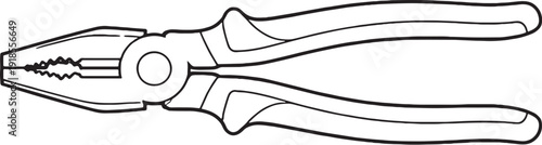 Combination Pliers Line Art Illustration