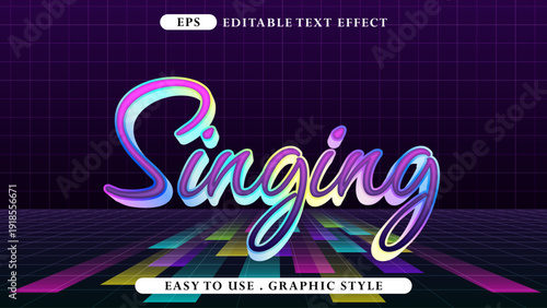 3D editable text effect with a vibrant neon gradient, offering a dynamic and glossy script font for creative design projects