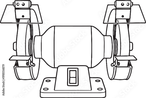 Bench Grinder Line Art Illustration eps svg