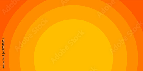 Bright vector background with concentric circles in yellow to orange gradient, radiating from the center like a sunburst for a warm, energetic, and eye-catching effect.