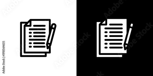 Test icon concept with flat Black White Background. Vector illustration.