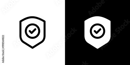 Guarantee icon concept with flat Black White Background. Vector illustration.