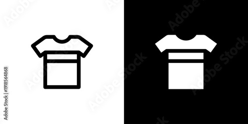 Tshirt icon concept with flat Black White Background. Vector illustration.