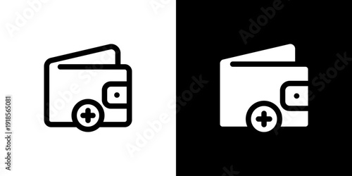 Top Up icon concept with flat Black White Background. Vector illustration.