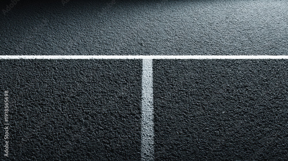 Fototapeta premium View of Dark-Grey Textured Surface With a White Line and Expansive Empty Space Above, Capturing a Moment of Simplicity and Focus in a Minimalist Setting