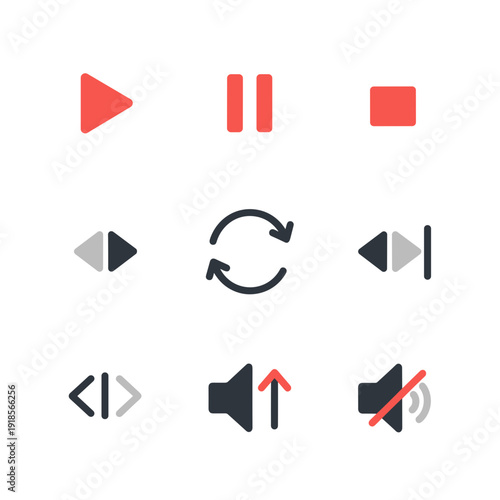 Media player controls icons for seamless user experience