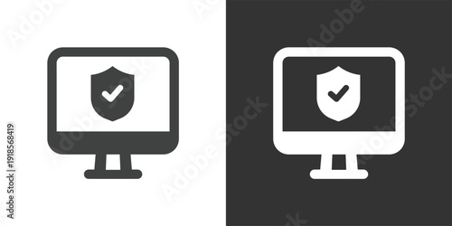 Computer Security Icon. Solid glyph series icon