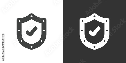 Verified Shield Icon. Solid glyph series icon