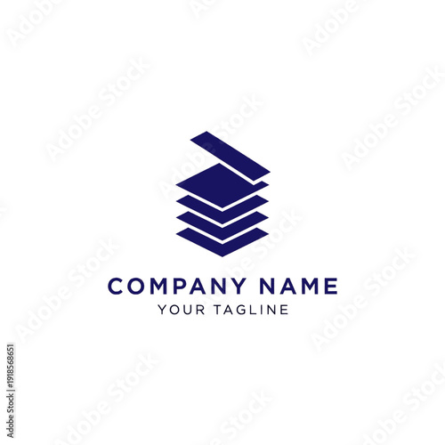 Free Download Modern Minimalist Company Logo Template with Abstract Layers. - GFXLoad