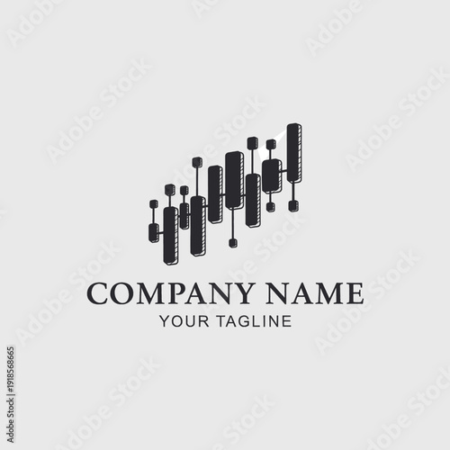 Corporate Identity Logo Template with City Skyline Elements.
