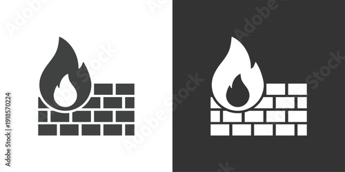 Firewall Icon. Solid glyph series icon