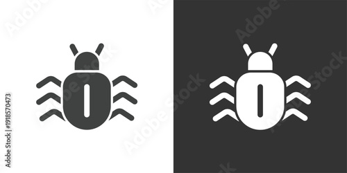 Computer Bug or Virus Icon. Solid glyph series icon