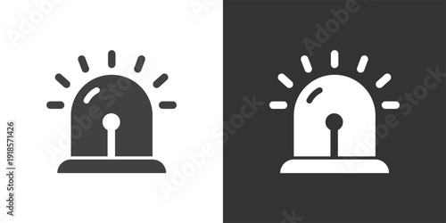 Security Alert or Emergency Siren Icon. Solid glyph series icon
