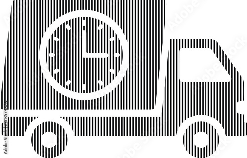 Stylized delivery truck icon representing fast shipping and timely service