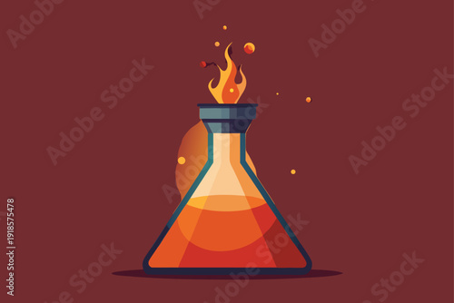 Dynamic potion bottle explosion illustration, radiating vibrant magical energy and colorful particles, ideal for fantasy and gaming visuals.