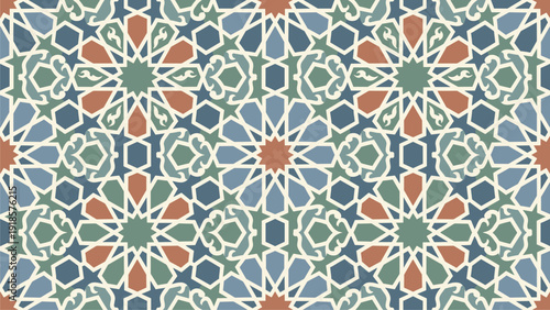 Seamless Islamic Geometric Pattern Background for Decor & Design Projects