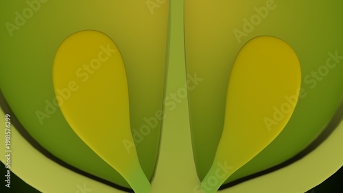 Lemon inner structure anatomy. 3d illustrations
