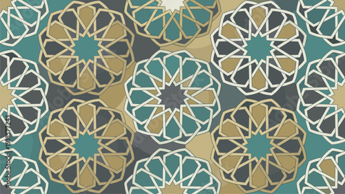 Seamless Islamic Geometric Pattern Background for Design Projects