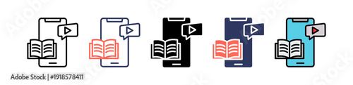 Mobile Learning multiple icon