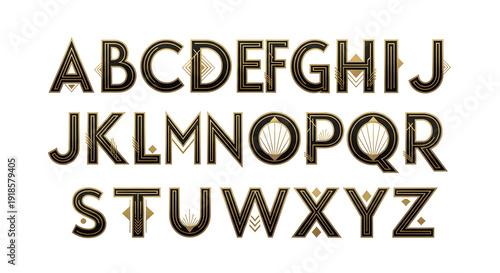 Wallpaper Mural Elegant vintage style lettering following the art deco aesthetic Torontodigital.ca