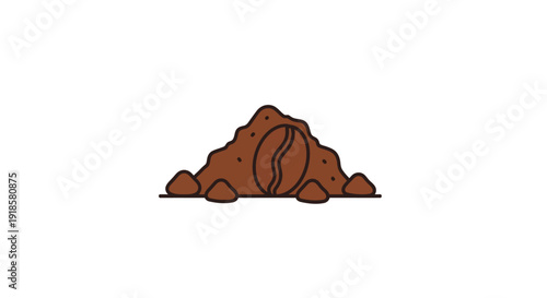 Pile of coffee beans on a white background.