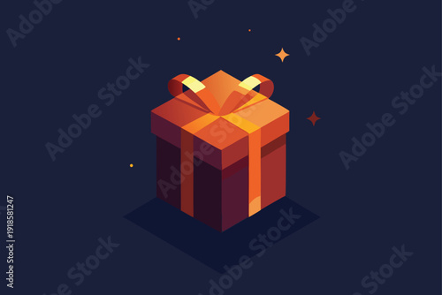 Mockup of a glowing present box with magical light effects, perfect for festive celebrations.