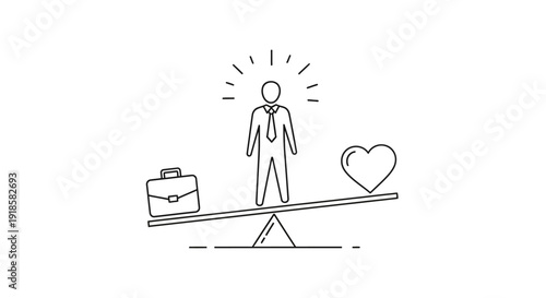 Businessman Balancing Work and Love.