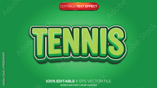 3d text effect tennis theme