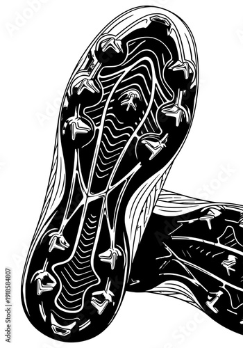 Detailed illustration of a foot sole with visible arch and toe prints on a clean white background