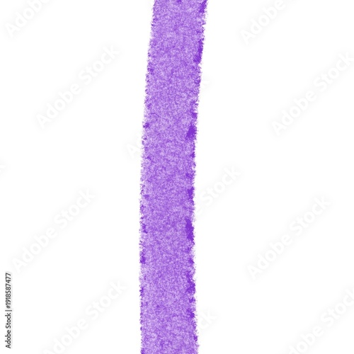 Hand drawn purple vertical crayon stroke with rough texture on white background. Abstract accent for creative layouts. Ideal for use in presentations, websites, or as a minimalistic design backdrop